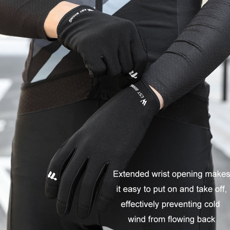 WEST BIKING Cycling Anti-slip Breathable Touch Screen Gloves, Size: XL(Black)