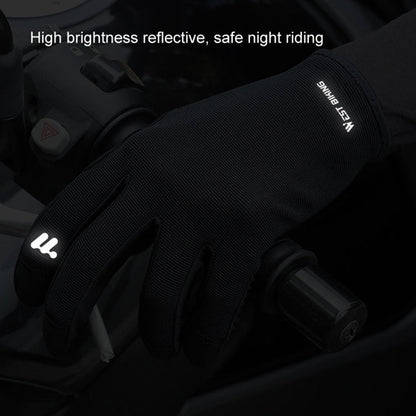 WEST BIKING Gants de Cyclisme Antidérapants Respirants à Écran Tactile, Taille : L (Noir)