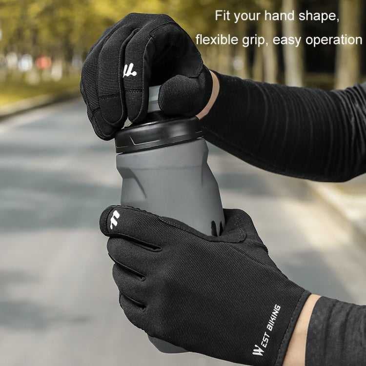 WEST BIKING Gants de Cyclisme Antidérapants Respirants à Écran Tactile, Taille : L (Noir)