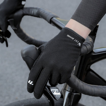 WEST BIKING Cycling Anti-slip Breathable Touch Screen Gloves, Size: XL(Black)