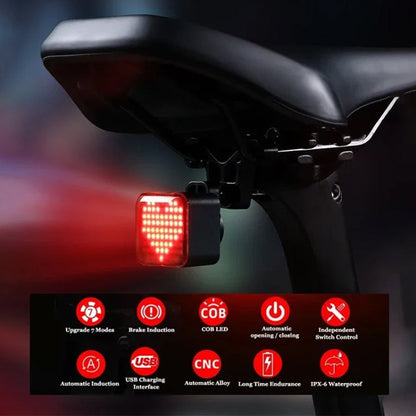 ESLNF Bicycle Tail Light Mountain Bike Smart Brake Sensor Auto Switch Waterproof Warning Lamp(Seatpost Mount)