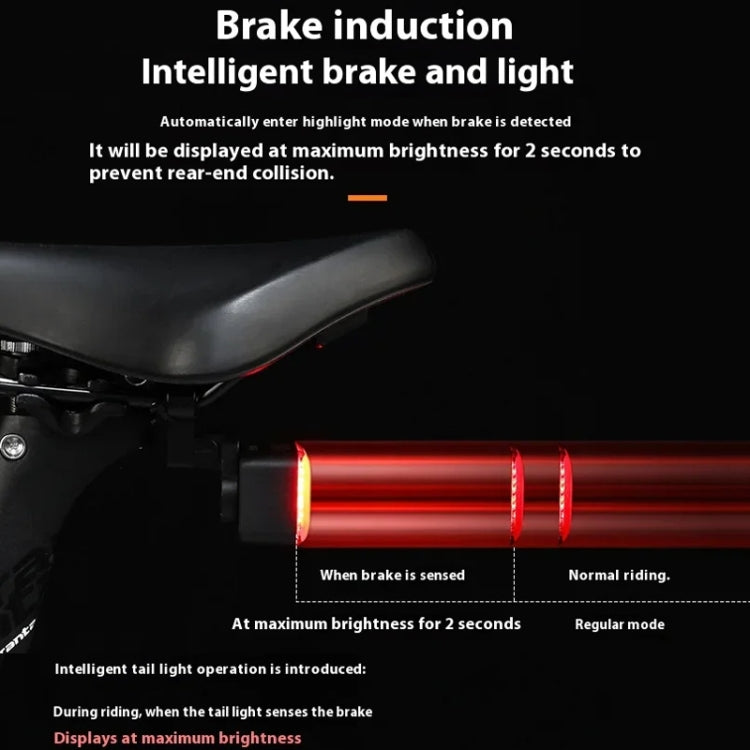 ESLNF Bicycle Tail Light Mountain Bike Smart Brake Sensor Auto Switch Waterproof Warning Lamp(Seatpost Mount)