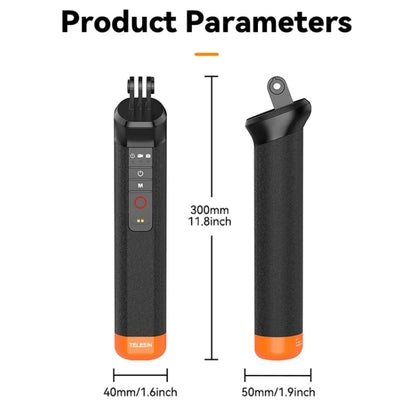 TELESIN Bluetooth Buoyancy Bar 15m Waterproof Depth  For GoPro HERO13 / 12 / 11 / 10 / 9 / 8 Black