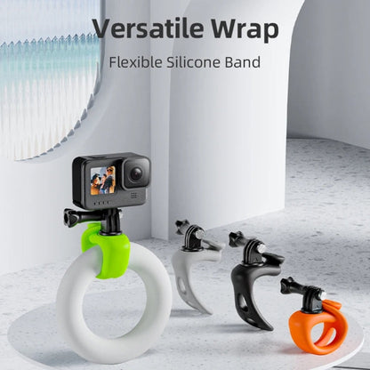 TELESIN Action Camera Mount Silicone Adjustable Mini Flexible Bracket For GoPro HERO / Insta360 / DJI Action Camera(Black)
