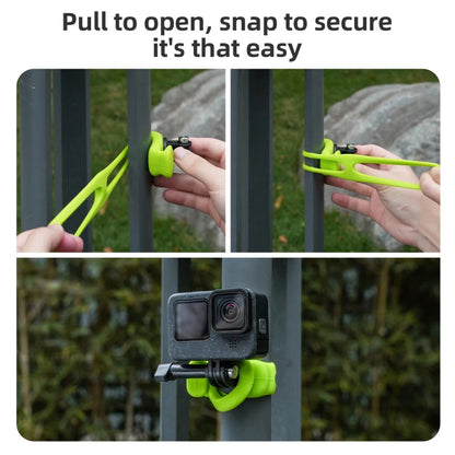 TELESIN Action Camera Mount Silicone Adjustable Mini Flexible Bracket For GoPro HERO / Insta360 / DJI Action Camera(Black)