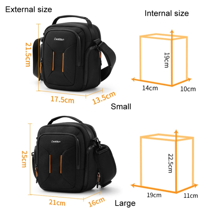 Cwatcun D140 Shoulder Crossbody Camera Storage Bag Shockproof Dropproof Leisure Outdoor Small Bag, Color: Large Black
