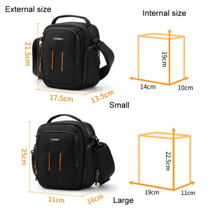 Cwatcun D140 Shoulder Crossbody Camera Storage Bag Shockproof Dropproof Leisure Outdoor Small Bag, Color: Large Black