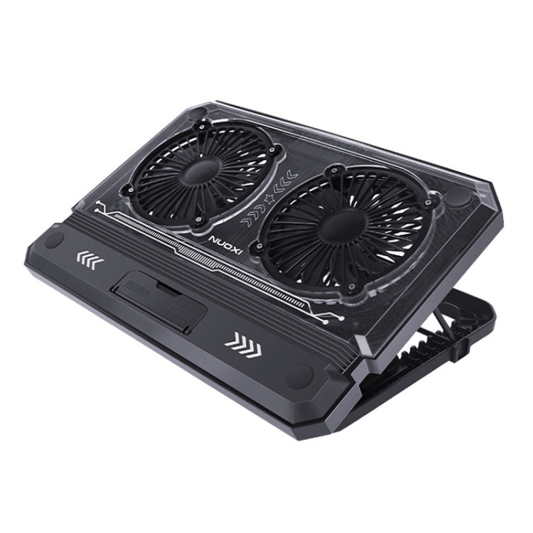 Support de refroidissement pliable et réglable pour ordinateur portable NUOXI C300 avec double ventilateur RVB (Noir)