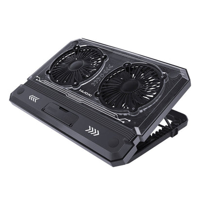 Support de refroidissement pliable et réglable pour ordinateur portable NUOXI C300 avec double ventilateur RVB (Noir)