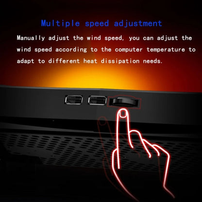 NUOXI 3-fans LED Light Adjustable Laptop Radiator Cooling Rack(Black)