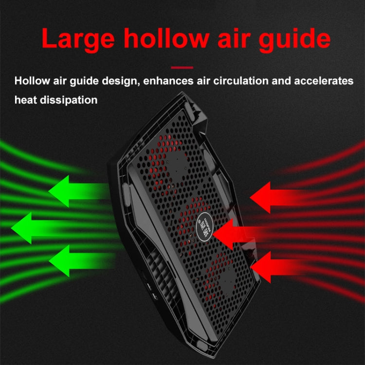 NUOXI 3-fans LED Light Adjustable Laptop Radiator Cooling Rack(Black)