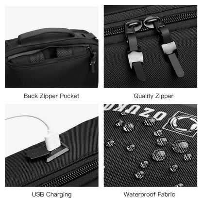 Sac à dos Ozuko Business pour ordinateur portable USB Hommes Sac d'école (Gris foncé)
