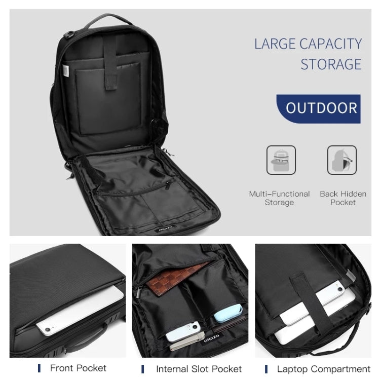 Ozuko Business Laptop USB Backpack Men Schoolbag (Noir)