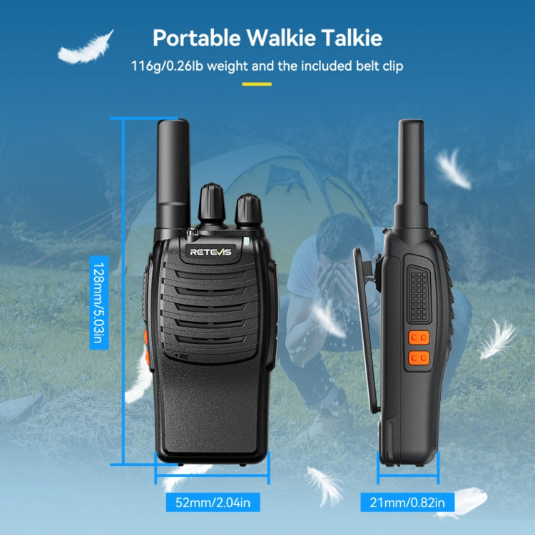 RETEVIS H777 1 paire 16 canaux Talkie-walkie portable compact avec base de chargement, style : PMR