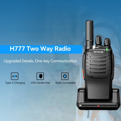 RETEVIS H777 1 paire 16 canaux Talkie-walkie portable compact avec base de chargement, style : PMR