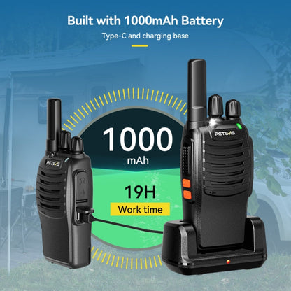 RETEVIS H777 1 paire Talkie-walkie portable compact 16 canaux avec base de charge, Style: FRS