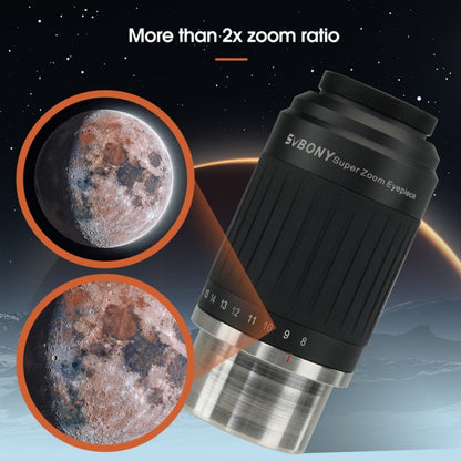 SVBONY SV230 1.25/2 Inch Universal Astronomy Wide Angle Zoom Eyepiece 8-20mm 57-72 Degrees