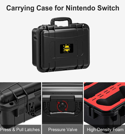 DEVASO For Switch / OLED IP67 Waterproof Storage Case Hardshell Bag, Color: Black White+Shoulder Strap