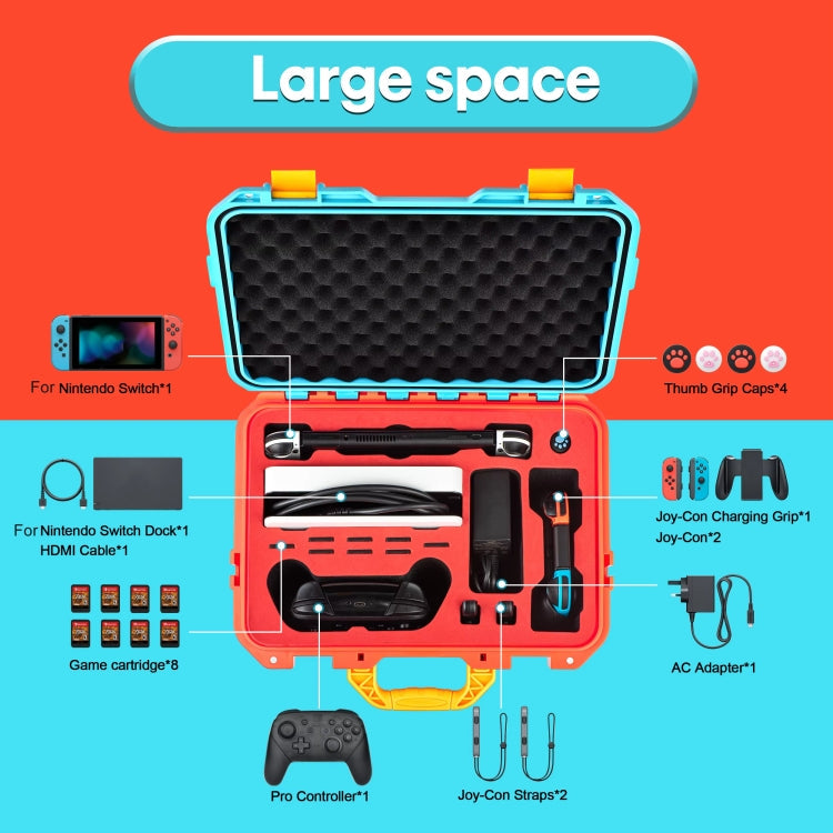 DEVASO For Switch / OLED IP67 Waterproof Storage Case Hardshell Bag, Color: Black White+Shoulder Strap
