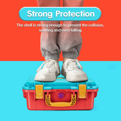 DEVASO For Switch / OLED IP67 Waterproof Storage Case Hardshell Bag, Color: Orange Blue+Shoulder Strap