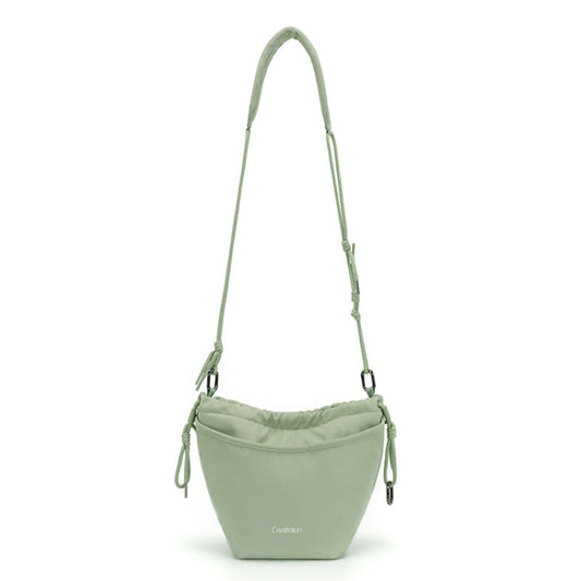 Cwatcun D159 Sac à bandoulière pour appareil photo avec cordon de serrage (vert clair)