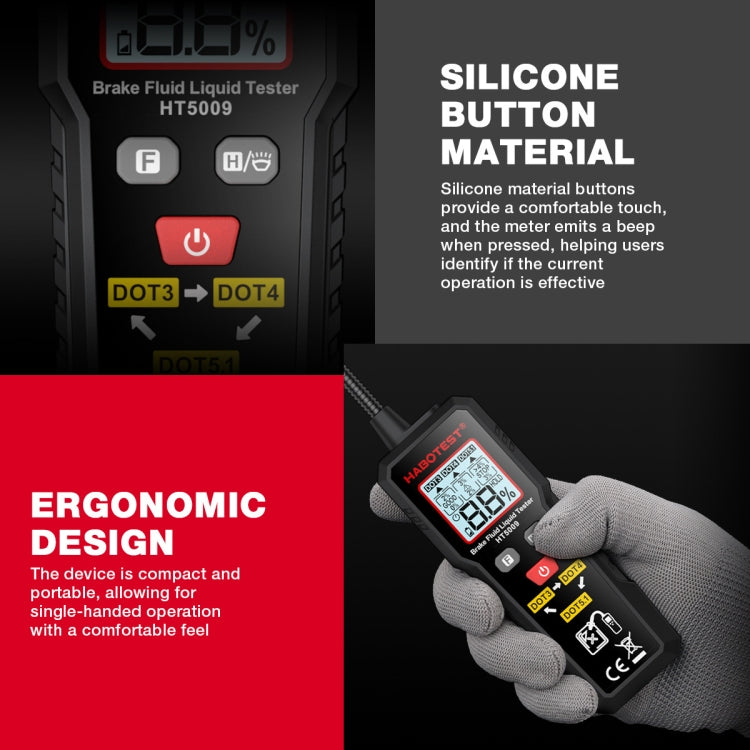 HABOTEST Automobile Motorcycle Brake Fluid Moisture Tester