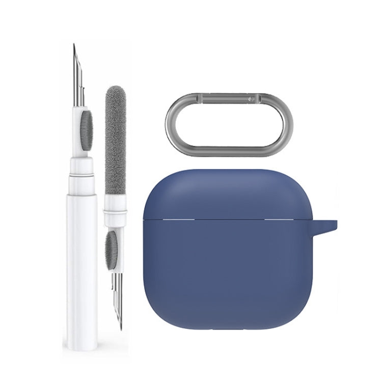 Pour Airpods 4 AhaStyle WG163 Étui de protection en silicone anti-chute et anti-poussière avec stylo de nettoyage (bleu)