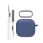 Pour Airpods 4 AhaStyle WG163 Étui de protection en silicone anti-chute et anti-poussière avec stylo de nettoyage (bleu)