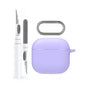 For Airpods 4 AhaStyle WG163 Earphone Drop-Proof Dust-Proof Silicone Protective Case With Cleanning Pen(Purple)