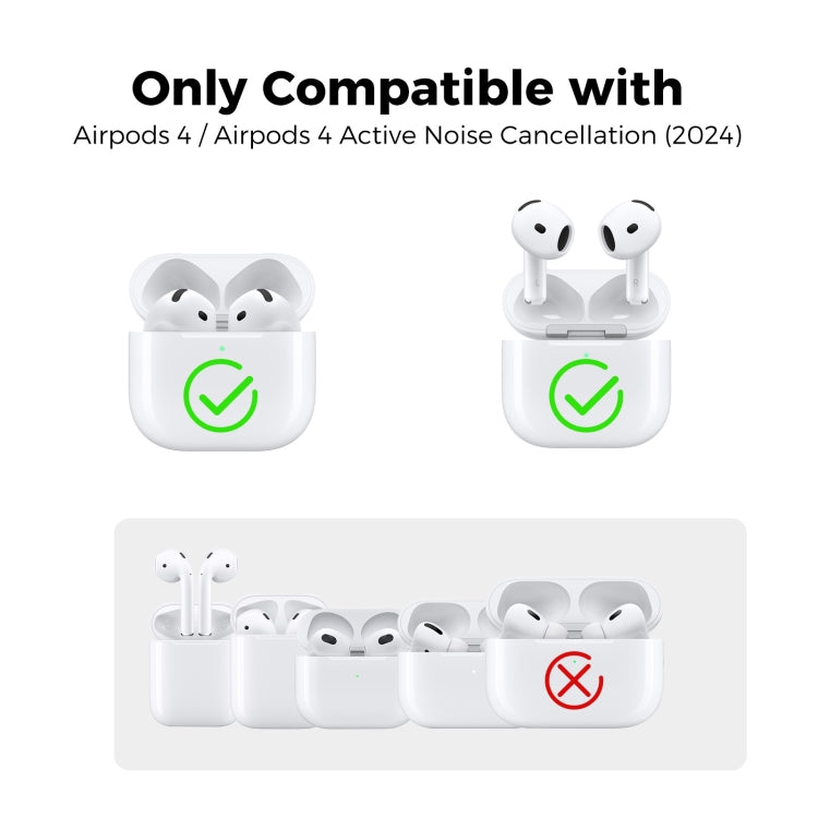 Pour Airpods 4 AhaStyle WG163 Étui de protection en silicone anti-chute et anti-poussière avec stylo de nettoyage (bleu)