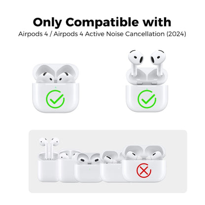 Pour Airpods 4 AhaStyle WG163 Étui de protection en silicone anti-chute et anti-poussière avec stylo de nettoyage (bleu)
