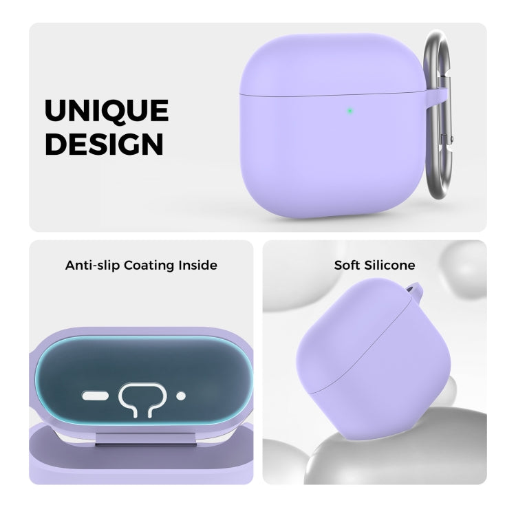 Pour Airpods 4 AhaStyle WG163 Étui de protection en silicone anti-chute et anti-poussière avec stylo de nettoyage (bleu)