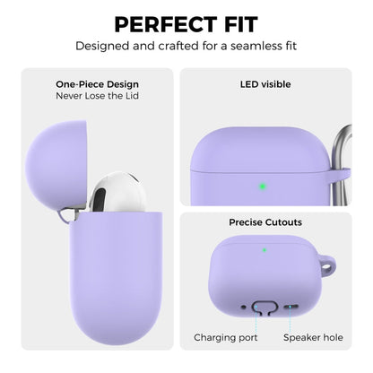 Pour Airpods 4 AhaStyle WG163 Étui de protection en silicone anti-chute et anti-poussière avec stylo de nettoyage (bleu)