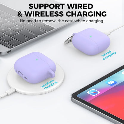 Pour Airpods 4 AhaStyle WG163 Étui de protection en silicone anti-chute et anti-poussière avec stylo de nettoyage (bleu)