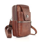 KUNQITIAN Étui en cuir avec ceinture et bandoulière pour téléphone portable, Taille: L (Marron Rouge)