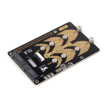 Waveshare Pour Raspberry Pi 5 Adaptateur PCIe vers M.2 2 canaux Type B Protocole NVMe (27710)
