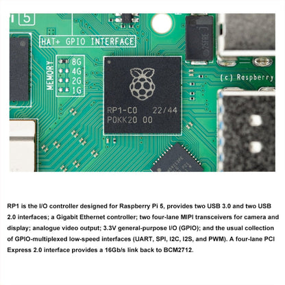 Waveshare For Raspberry Pi 5 2.4GHz Quad-Core BCM2712 Processor Development Board, Spec: 4GB
