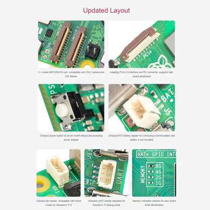 Waveshare For Raspberry Pi 5 2.4GHz Quad-Core BCM2712 Processor Development Board, Spec: 4GB