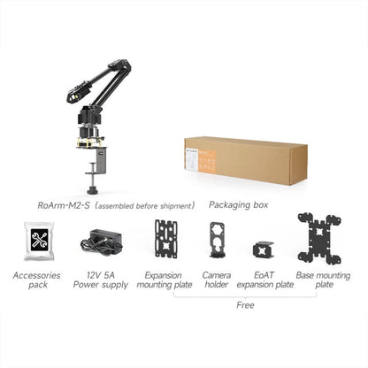 Kit de bras robotique de bureau Waveshare 25118 RoArm-M2-S, basé sur ESP32, 4 DOF (prise RU)