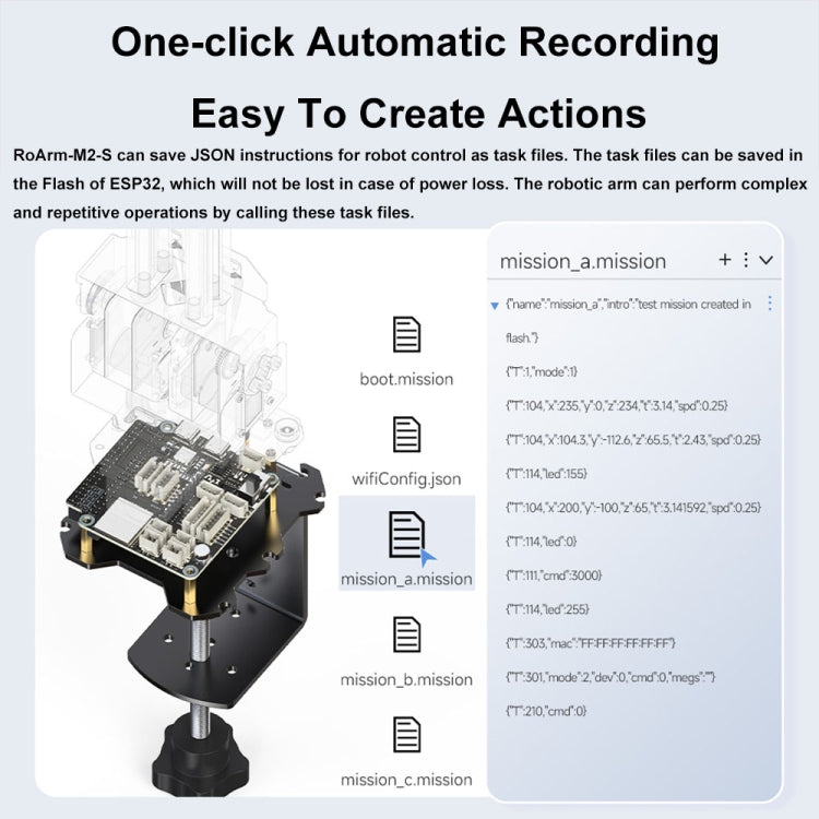 Kit de bras robotique de bureau Waveshare 25118 RoArm-M2-S, basé sur ESP32, 4 DOF (prise RU)