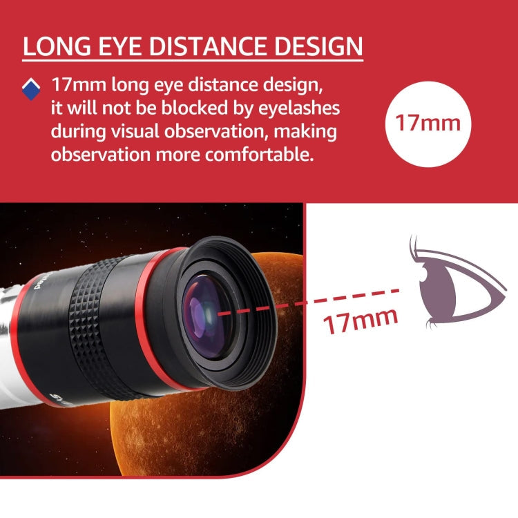 Oculaire de télescope astronomique ultra grand angle SVBONY F9152A 1,25 pouce 68 degrés 6 mm