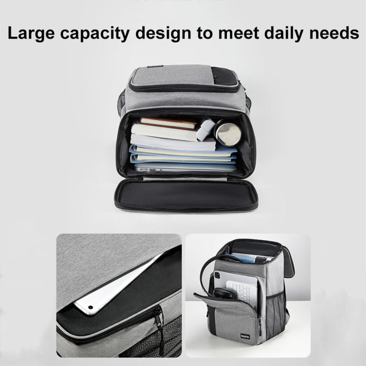 Baona BN-K012 Sac à dos multifonctionnel pour ordinateur portable de grande capacité Sac à dos professionnel (Gris)