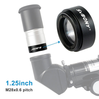SVBONY F9115A Objectif réducteur d'oculaire 0.5x à filetage fin 1.25 pouce