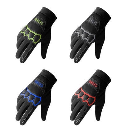LANYIER Fall Winter Motorcycle Outdoor Riding Gloves Men Velvet Warm Non-slip Touch Screen Windproof Gloves, Size: Average(Gray)