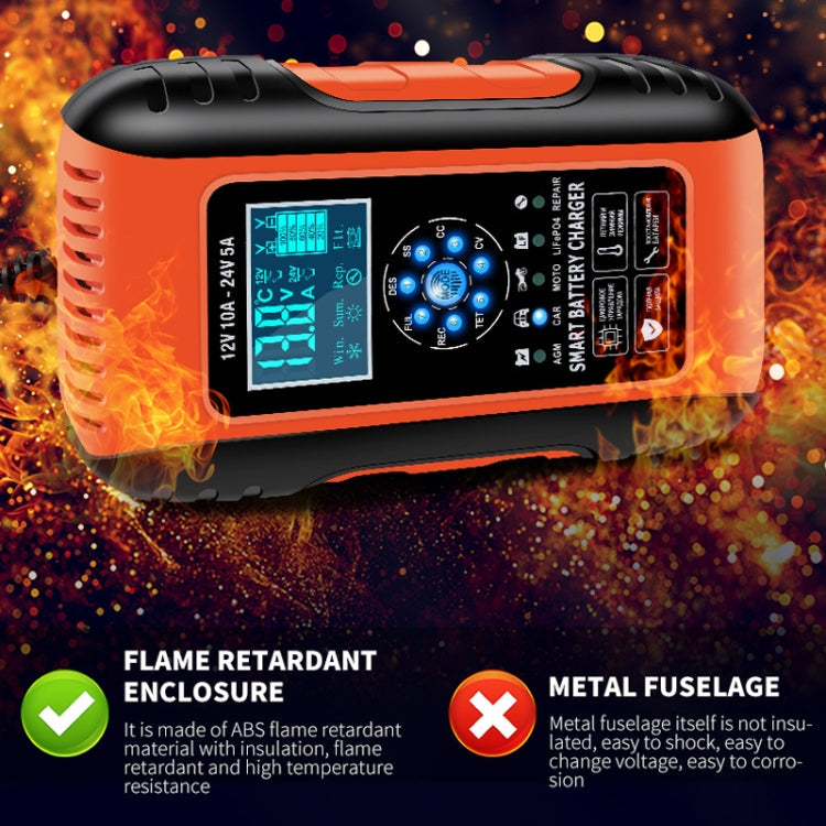 Chargeur de batterie de voiture/moto intelligent ANHTCzyx 12V/24V 6-180AH 7 étapes (prise AU)