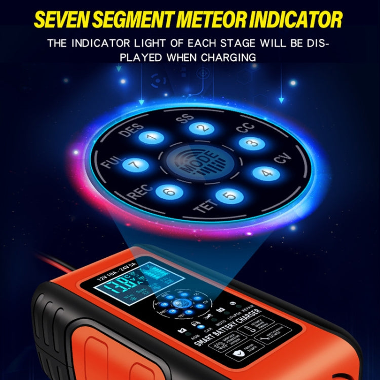 Chargeur de batterie de voiture/moto intelligent ANHTCzyx 12V/24V 6-180AH 7 étapes (prise AU)