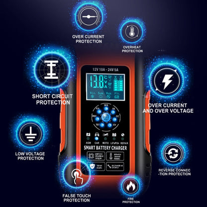 Chargeur de batterie de voiture/moto intelligent ANHTCzyx 12V/24V 6-180AH 7 étapes (prise AU)