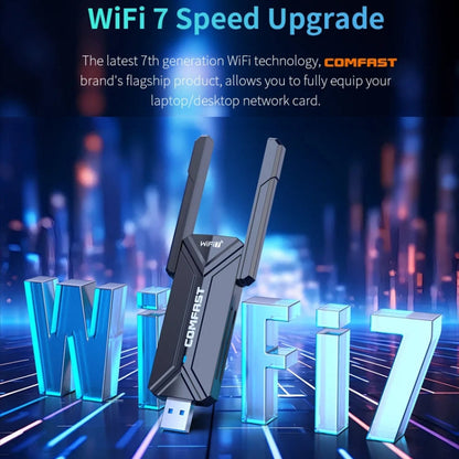 COMFAST CF-983BE Adaptateur Réseau Sans Fil USB WiFi7 Tri-Bande 6500Mbps Carte Réseau PC