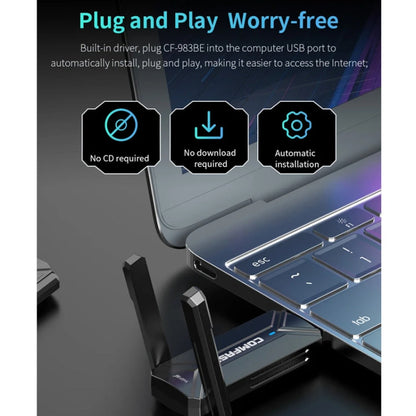 COMFAST CF-983BE Adaptateur Réseau Sans Fil USB WiFi7 Tri-Bande 6500Mbps Carte Réseau PC