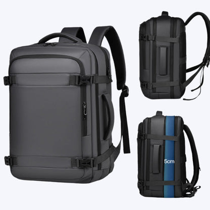 WEIXIER B726 Simple Expandable Double-Shoulder Backpack Large Capacity Business Casual Bag(Black)